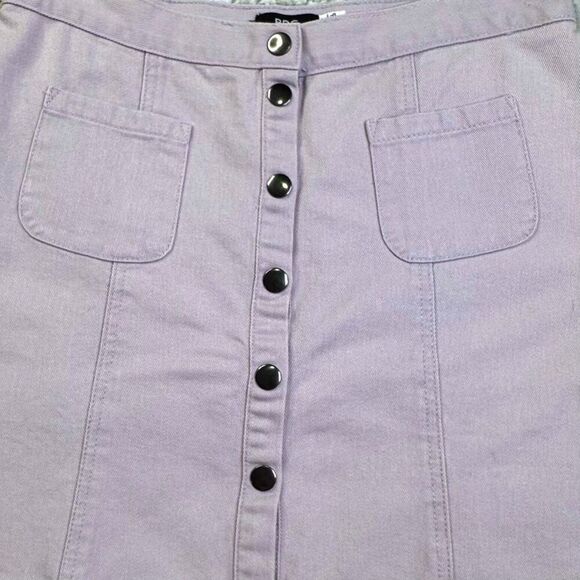 BDG Urban Outfitters Button Down A-line Twill Skirt Lilac Purple - Picture 6 of 8